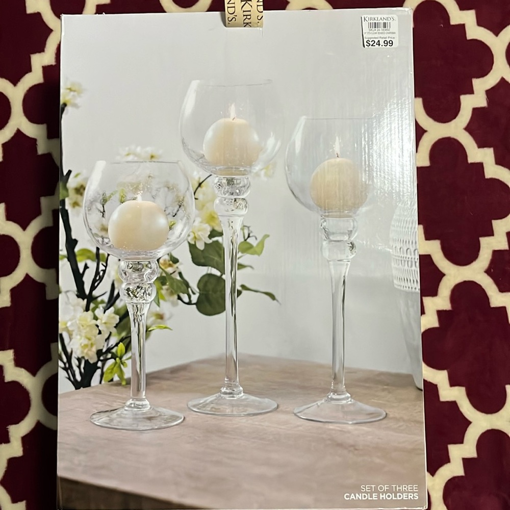 Kirkland’s set of three candle holders.
